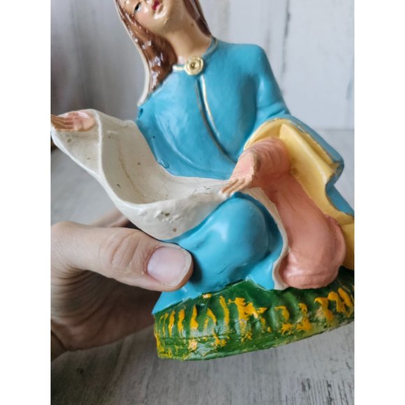Vintage fontanini paper mache Virgin Mary nativity village Xmas religious decor - Picture 6 of 10